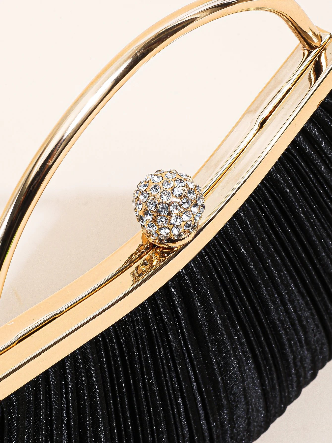 Victoria's Vogue 1 PC Ruched Evening Bag For Women, Top Ring Clutch Purse, Rhinestone Decor Handbags For Wedding Prom Dinner Victoria's Vogue 1 PC Ruched Evening Bag For Women, Top Ring Clutch Purse, Rhinestone Decor Handbags For Wedding Prom Dinner