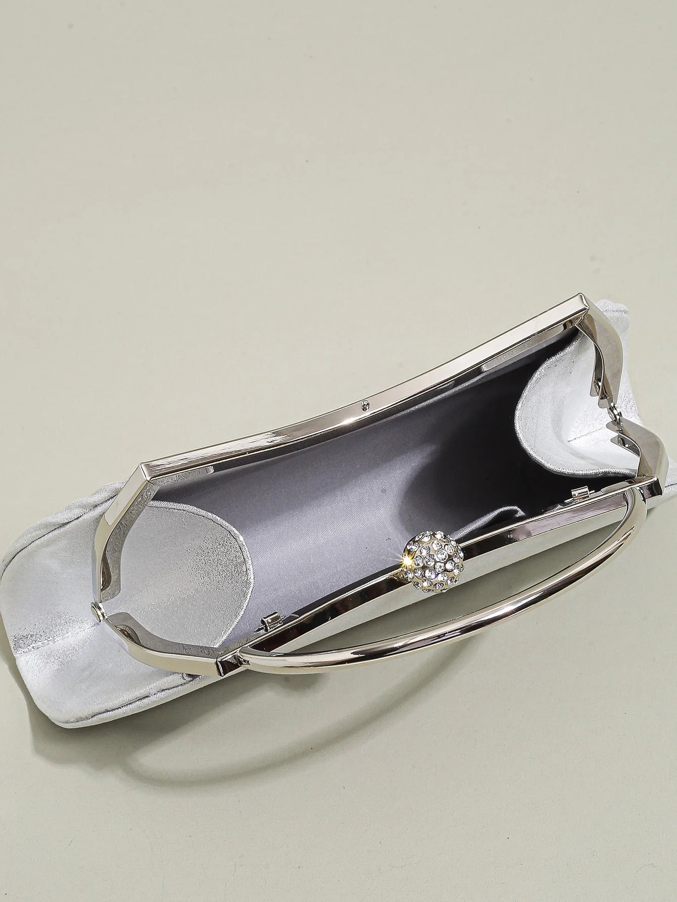 Victoria's Vogue 1 PC Ruched Evening Bag For Women, Top Ring Clutch Purse, Rhinestone Decor Handbags For Wedding Prom Dinner Victoria's Vogue 1 PC Ruched Evening Bag For Women, Top Ring Clutch Purse, Rhinestone Decor Handbags For Wedding Prom Dinner