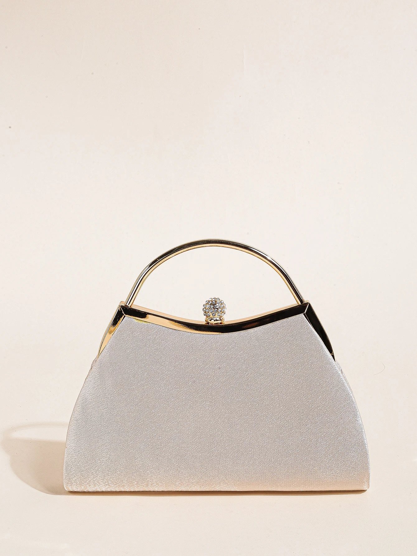 Victoria's Vogue 1 PC Ruched Evening Bag For Women, Top Ring Clutch Purse, Rhinestone Decor Handbags For Wedding Prom Dinner Victoria's Vogue 1 PC Ruched Evening Bag For Women, Top Ring Clutch Purse, Rhinestone Decor Handbags For Wedding Prom Dinner