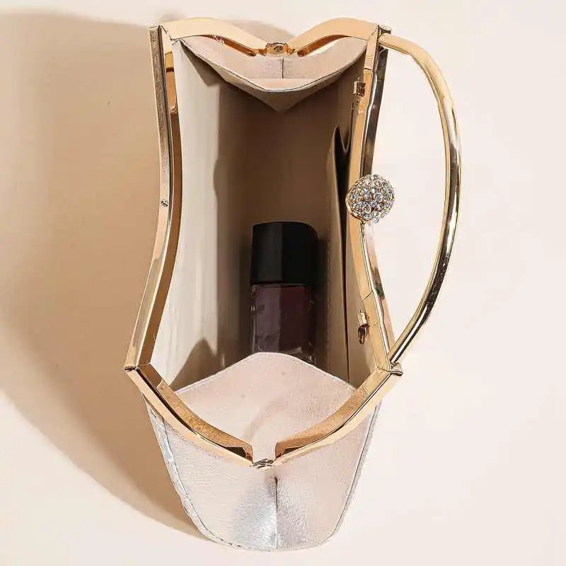 Victoria's Vogue 1 PC Ruched Evening Bag For Women, Top Ring Clutch Purse, Rhinestone Decor Handbags For Wedding Prom Dinner Victoria's Vogue 1 PC Ruched Evening Bag For Women, Top Ring Clutch Purse, Rhinestone Decor Handbags For Wedding Prom Dinner