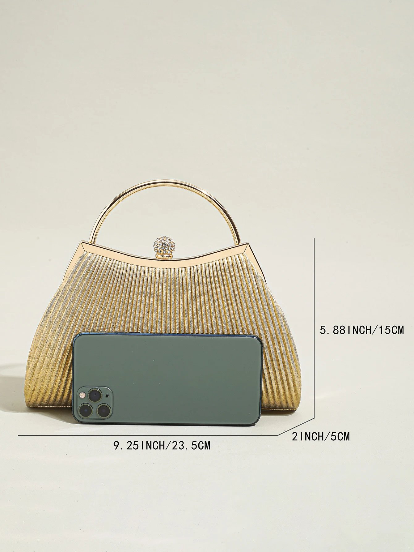 Victoria's Vogue 1 PC Ruched Evening Bag For Women, Top Ring Clutch Purse, Rhinestone Decor Handbags For Wedding Prom Dinner Victoria's Vogue 1 PC Ruched Evening Bag For Women, Top Ring Clutch Purse, Rhinestone Decor Handbags For Wedding Prom Dinner