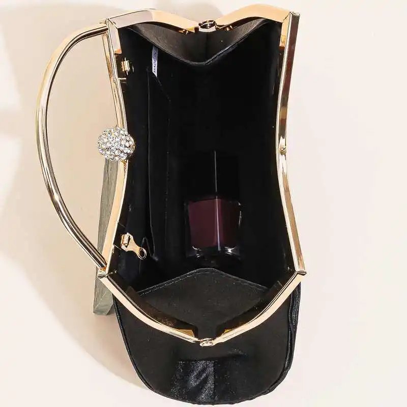 Victoria's Vogue 1 PC Ruched Evening Bag For Women, Top Ring Clutch Purse, Rhinestone Decor Handbags For Wedding Prom Dinner Victoria's Vogue 1 PC Ruched Evening Bag For Women, Top Ring Clutch Purse, Rhinestone Decor Handbags For Wedding Prom Dinner