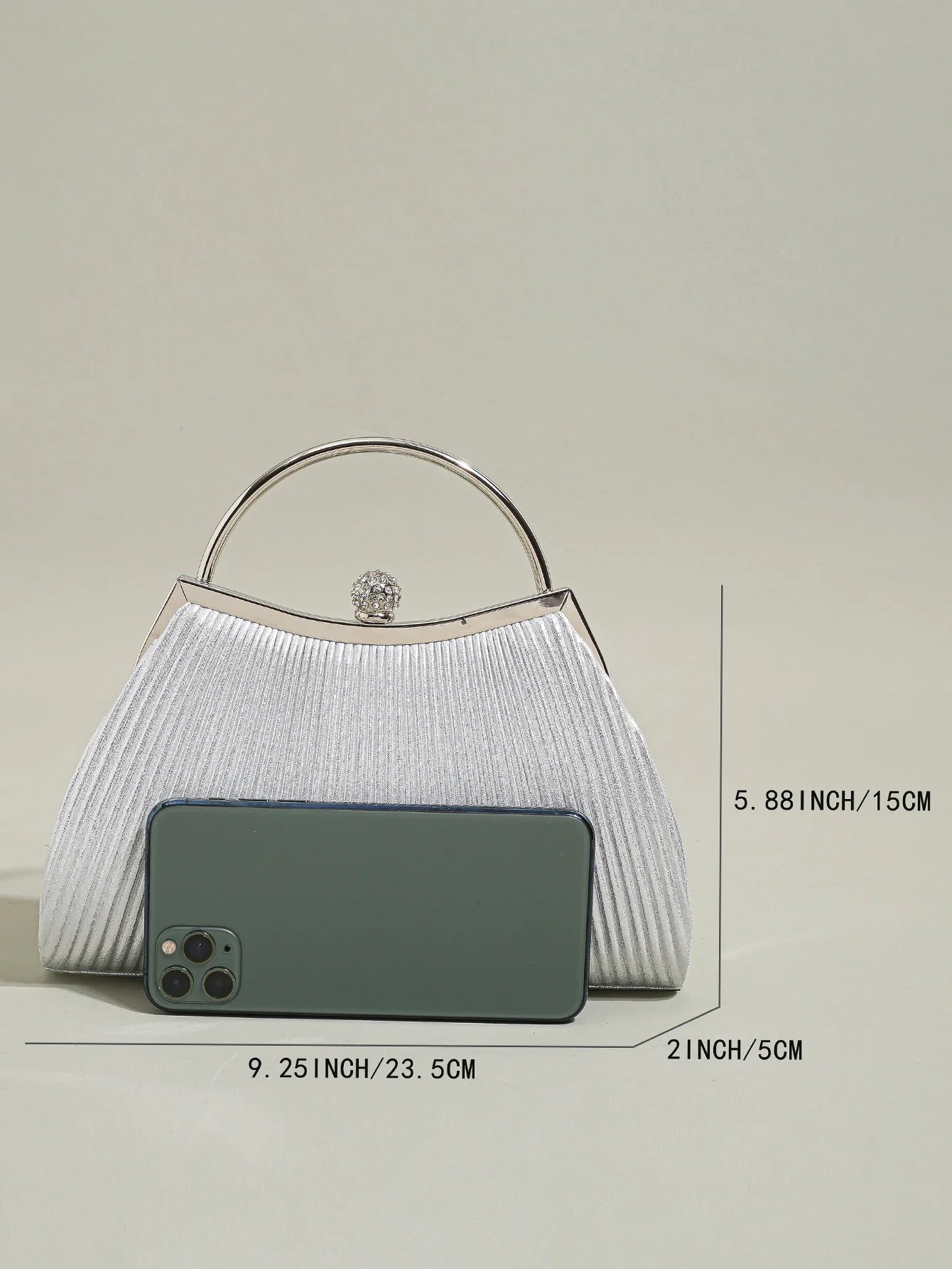 Victoria's Vogue 1 PC Ruched Evening Bag For Women, Top Ring Clutch Purse, Rhinestone Decor Handbags For Wedding Prom Dinner Victoria's Vogue 1 PC Ruched Evening Bag For Women, Top Ring Clutch Purse, Rhinestone Decor Handbags For Wedding Prom Dinner