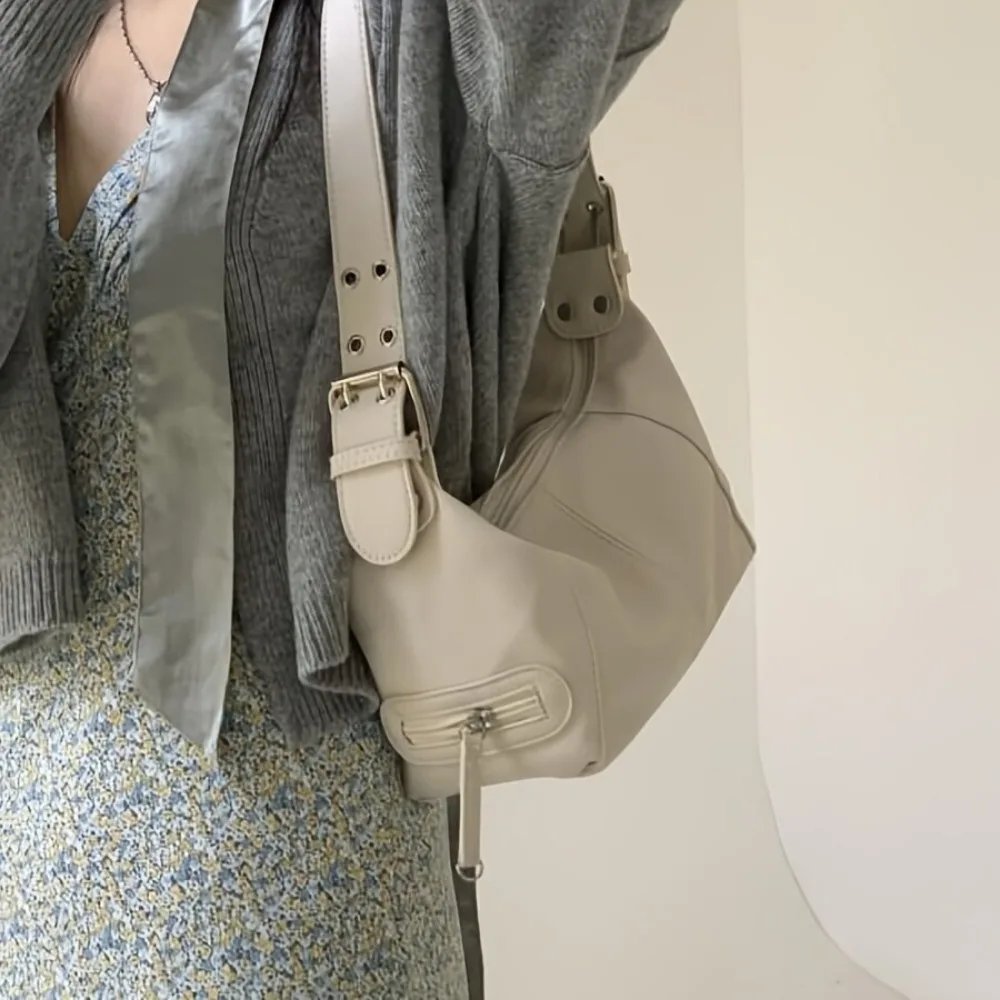 Victoria's Vogue Y2K Style Shoulder Bag For Women Trendy Motorcycle Handbag Minimalist Shoulder Purse For Girls Street Wear Handbags Victoria's Vogue Y2K Style Shoulder Bag For Women Trendy Motorcycle Handbag Minimalist Shoulder Purse For Girls Street Wear Handbags