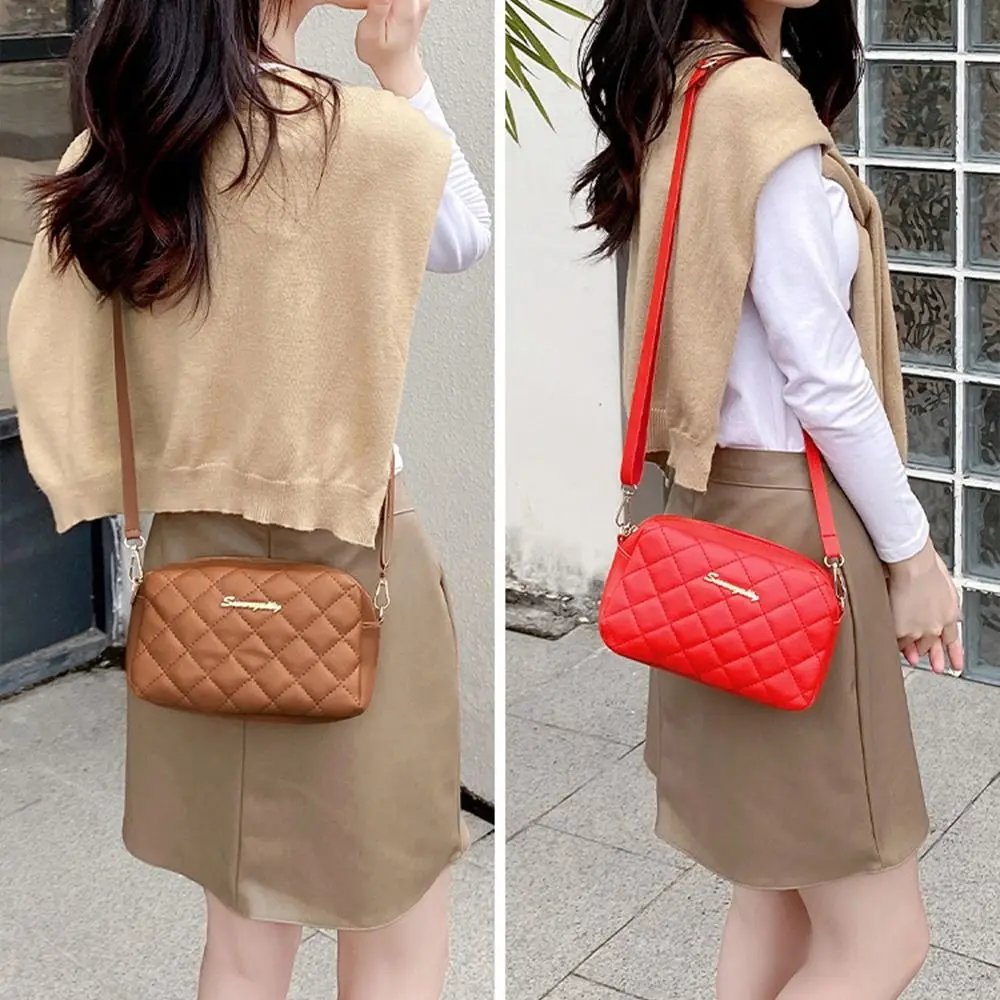 Victoria's Vogue Black Lingge Embroidery Handbags PU Leather Luxury Women Messenger Bag Small Shoulder Bag Crossbody Bag Fashion Storage Pouch