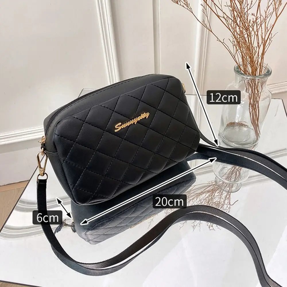 Victoria's Vogue Black Lingge Embroidery Handbags PU Leather Luxury Women Messenger Bag Small Shoulder Bag Crossbody Bag Fashion Storage Pouch