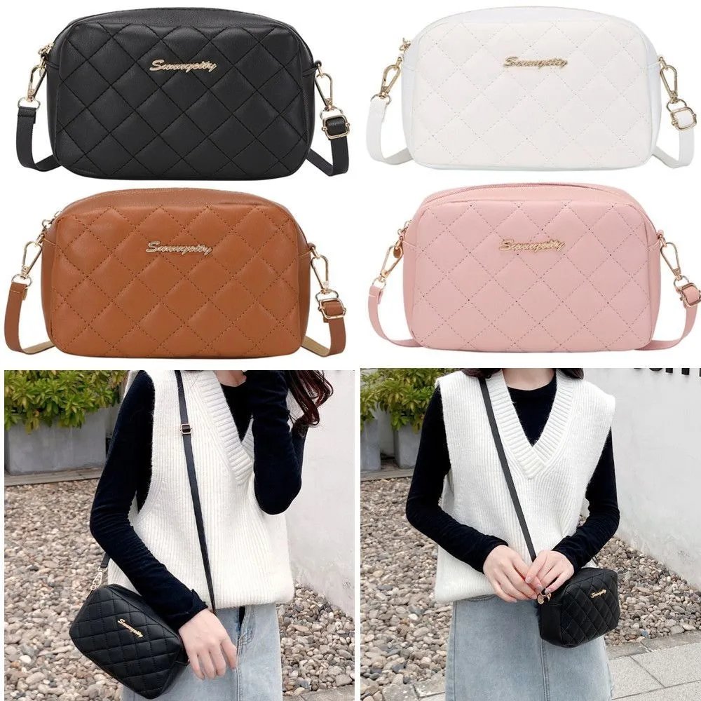 Victoria's Vogue Black Lingge Embroidery Handbags PU Leather Luxury Women Messenger Bag Small Shoulder Bag Crossbody Bag Fashion Storage Pouch