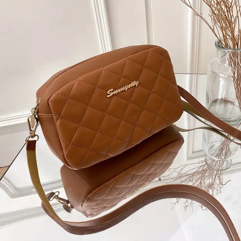 Victoria's Vogue Black Lingge Embroidery Handbags PU Leather Luxury Women Messenger Bag Small Shoulder Bag Crossbody Bag Fashion Storage Pouch