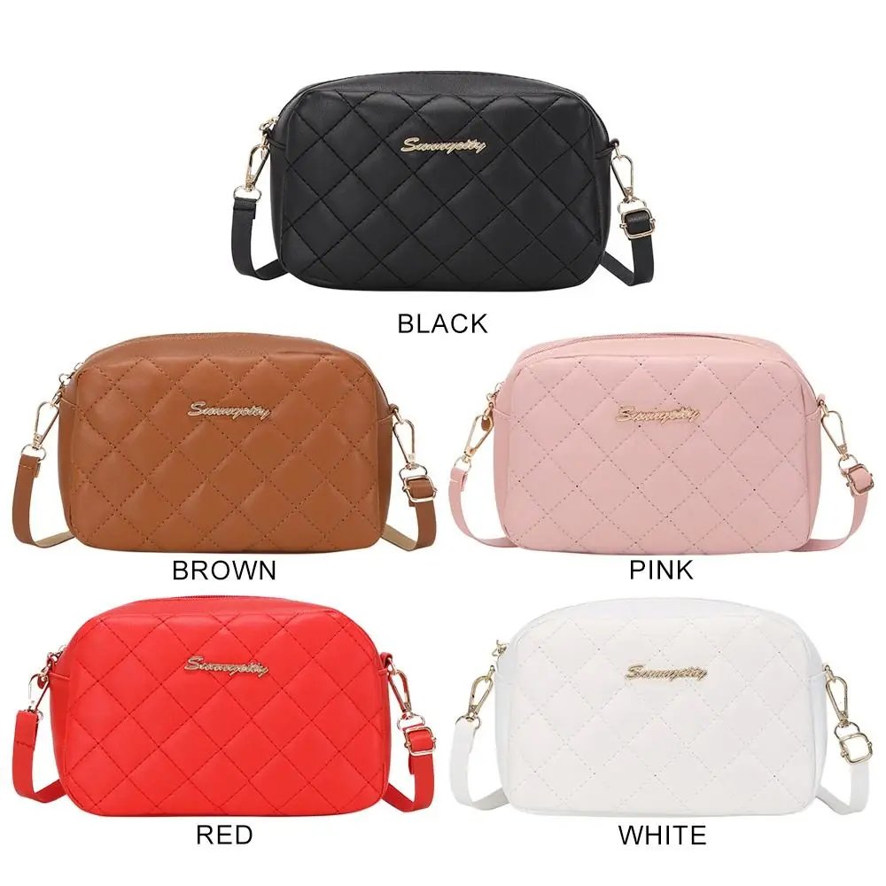 Victoria's Vogue Black Lingge Embroidery Handbags PU Leather Luxury Women Messenger Bag Small Shoulder Bag Crossbody Bag Fashion Storage Pouch