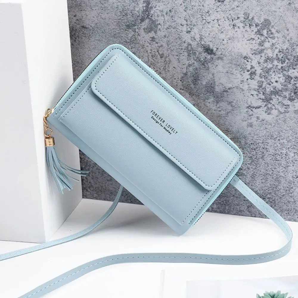 Victoria's Vogue Women Fashion Shoulder Strap Bag Tassel Handbags Long Wallet Cell Phone Bag Multifunction Crossbody Bag Small Card Holder