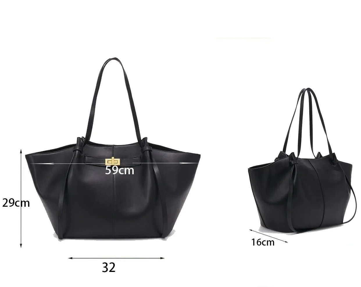 Victoria's Vogue Fashion Large Capacity Trapeze Bag Designer Chic Lock Women Shoulder Bags Luxury Pu Leather Handbags Trend Underarm Bag 2025