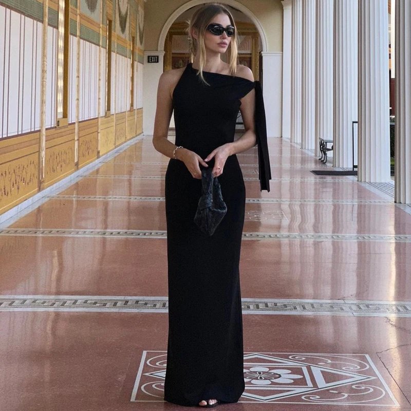 Victorias Vogue  Fashion Solid O Neck Sleeveless Patchwork Sexy Bodycon Maxi Prom Dress Summer Women Clothes Party Festival Club Y2K