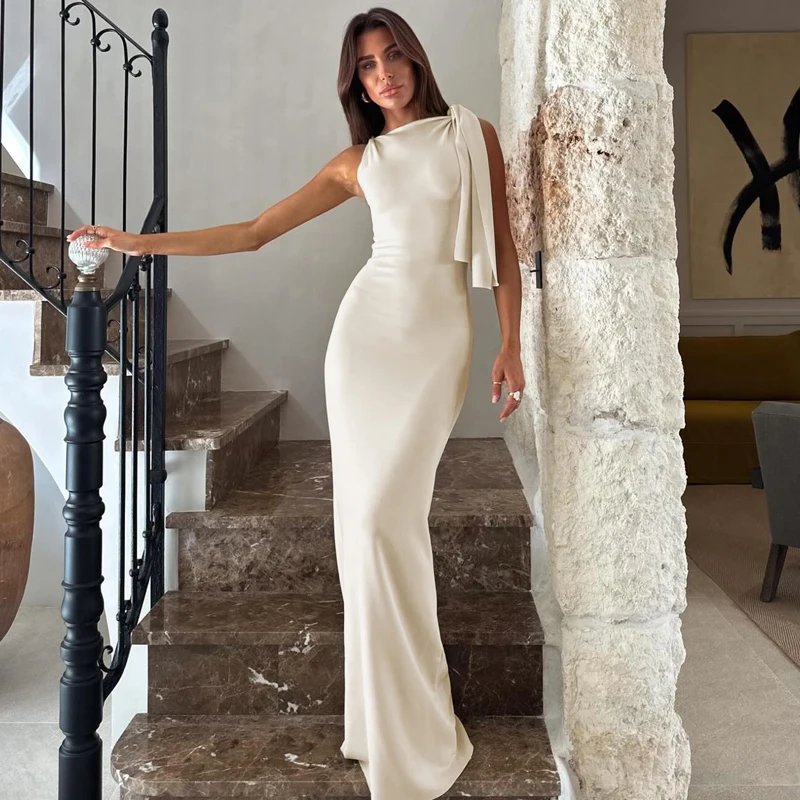 Victorias Vogue  Fashion Solid O Neck Sleeveless Patchwork Sexy Bodycon Maxi Prom Dress Summer Women Clothes Party Festival Club Y2K
