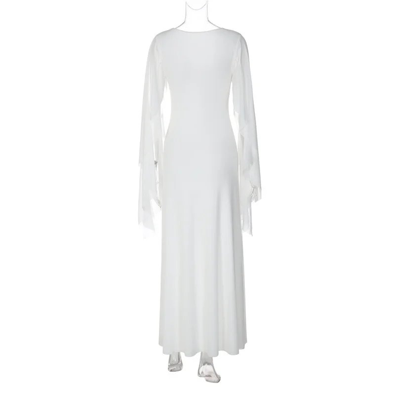 Victorias Vogue Women Deep V Neck Flutter Sleeve Maxi Dress Cape Sleeve Mermaid Evening Elegant Wedding Guest Long Party Dress Vestidos Victorias Vogue Women Deep V Neck Flutter Sleeve Maxi Dress Cape Sleeve Mermaid Evening Elegant Wedding Guest Long Party Dress Vestidos