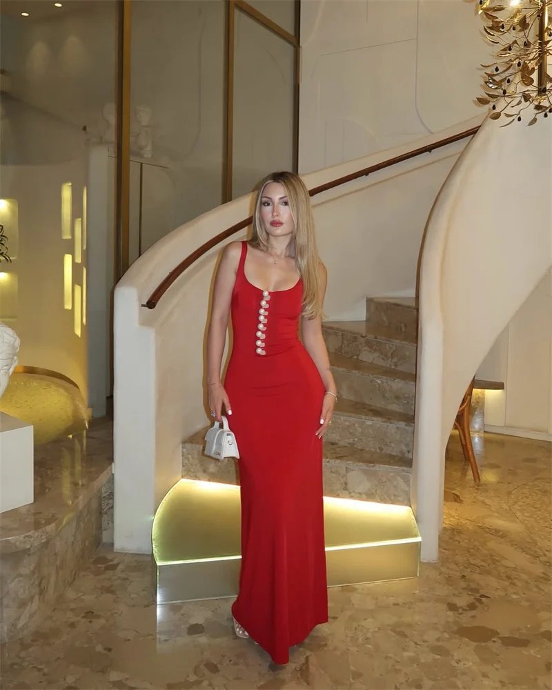 Victorias Vogue Women Sexy Maxi Dress Sleeveless Spaghetti Strap Pearl Button Decor Bodycon Dress Backless Elegant Evening Party Dress Victorias Vogue Women Sexy Maxi Dress Sleeveless Spaghetti Strap Pearl Button Decor Bodycon Dress Backless Elegant Evening Party Dress