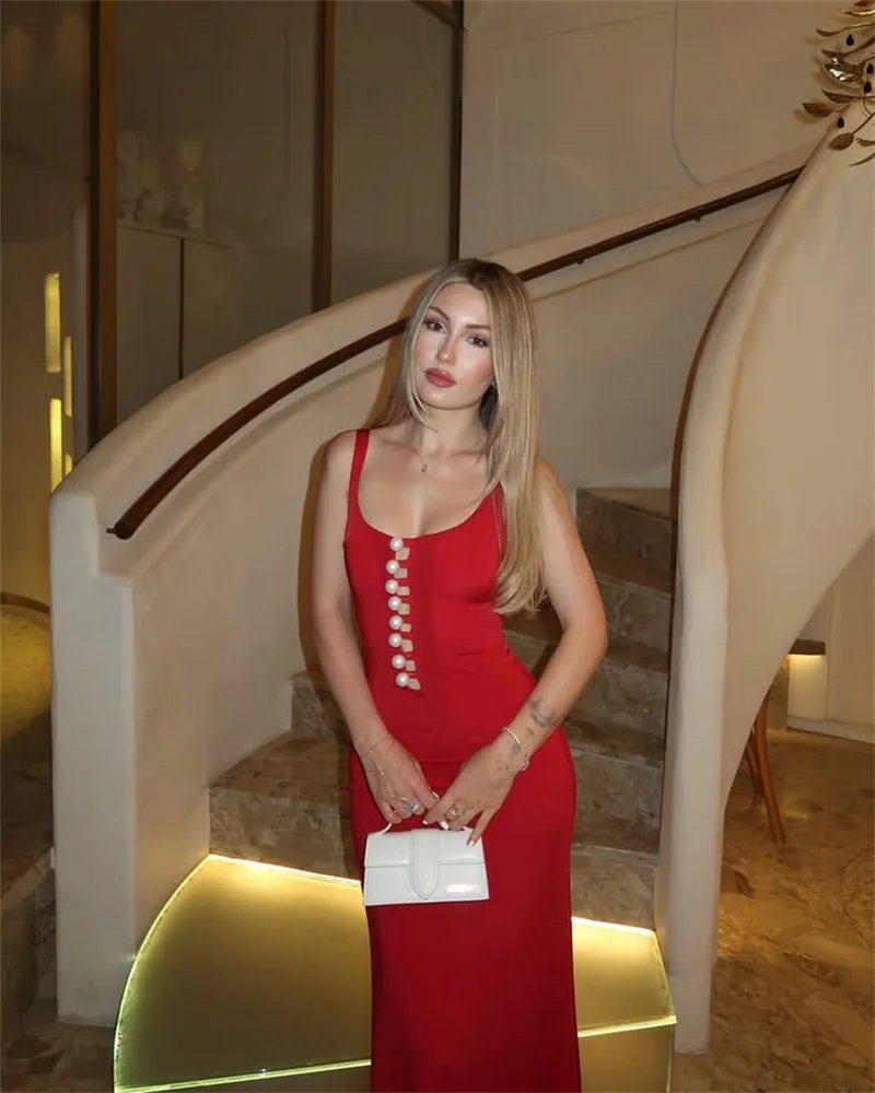 Victorias Vogue Women Sexy Maxi Dress Sleeveless Spaghetti Strap Pearl Button Decor Bodycon Dress Backless Elegant Evening Party Dress Victorias Vogue Women Sexy Maxi Dress Sleeveless Spaghetti Strap Pearl Button Decor Bodycon Dress Backless Elegant Evening Party Dress