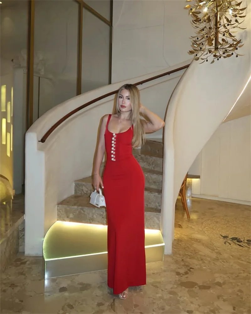 Victorias Vogue Women Sexy Maxi Dress Sleeveless Spaghetti Strap Pearl Button Decor Bodycon Dress Backless Elegant Evening Party Dress Victorias Vogue Women Sexy Maxi Dress Sleeveless Spaghetti Strap Pearl Button Decor Bodycon Dress Backless Elegant Evening Party Dress