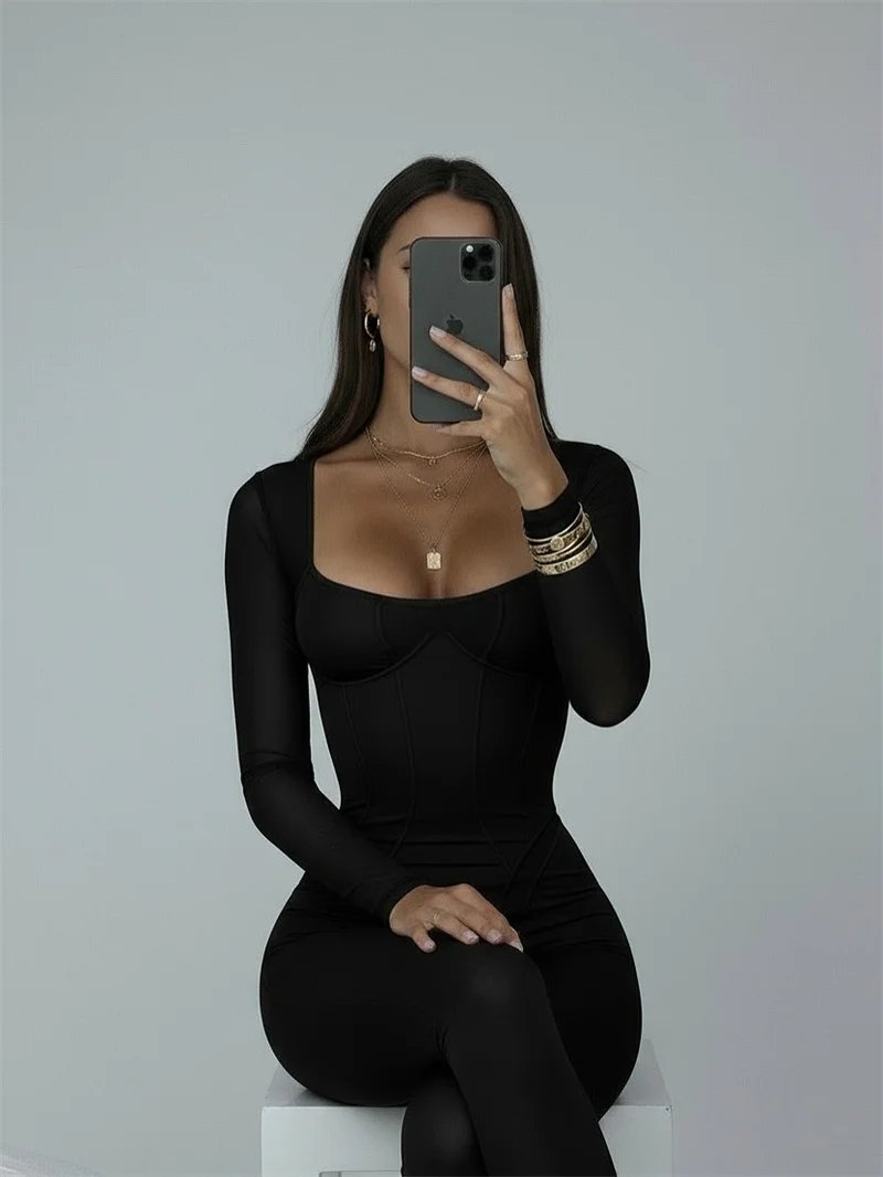 Victorias Vogue Backless Long Sleeve Sexy Jumpsuit Women Overalls Elegant Square Collar Striped Skinny Sporty Fitness Jumpsuits Ladies Victorias Vogue Backless Long Sleeve Sexy Jumpsuit Women Overalls Elegant Square Collar Striped Skinny Sporty Fitness Jumpsuits Ladies