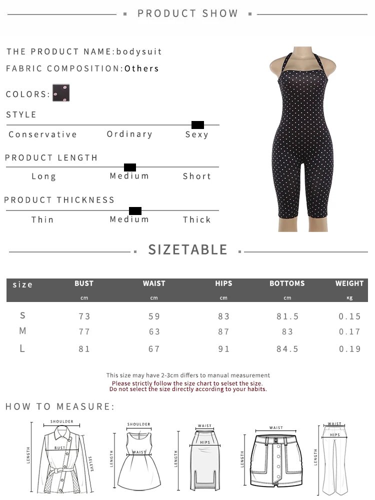 Victoria'S Vogue Weird Puss Sexy Backless Rompers Woman Polka Dot Print Bandage Halter Sleeveless Skinny Peach Hip High Street Fashion Playsuits