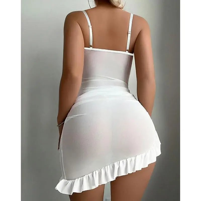 Victoria'S Vogue Lace Corset Push Up Bra Women Lingerie Set See-through Nightdress Sexy Bras Splicing Dress Elegant Underwear Pajamas For Female