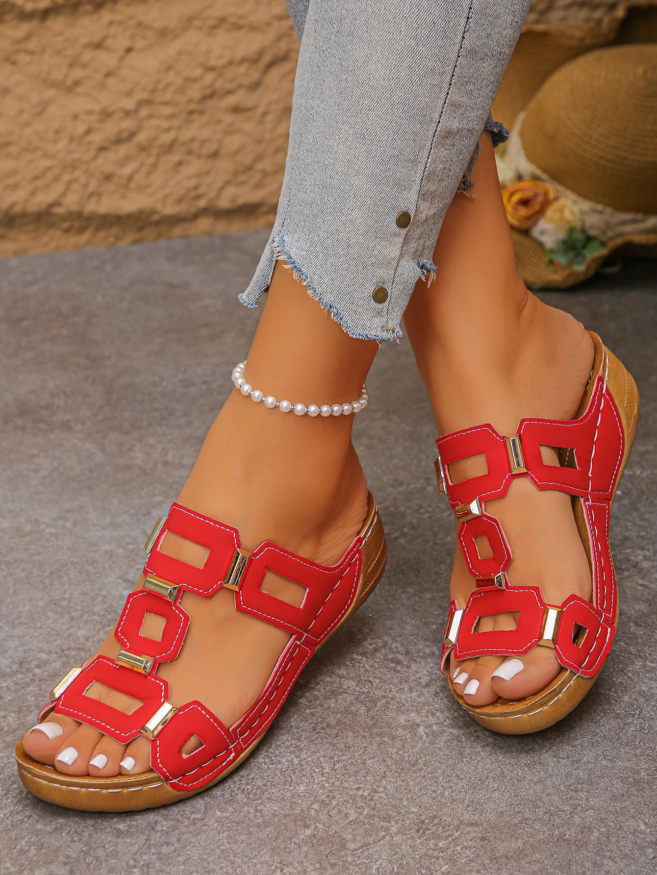 Victoria'S Vogue Large Size Roman Style Women's Sandals Open Toe Beach Slippers 2026 Summer Wedges Comfortable Outdoor Slip-On Shoes for Women Victoria'S Vogue Large Size Roman Style Women's Sandals Open Toe Beach Slippers 2026 Summer Wedges Comfortable Outdoor Slip-On Shoes for Women