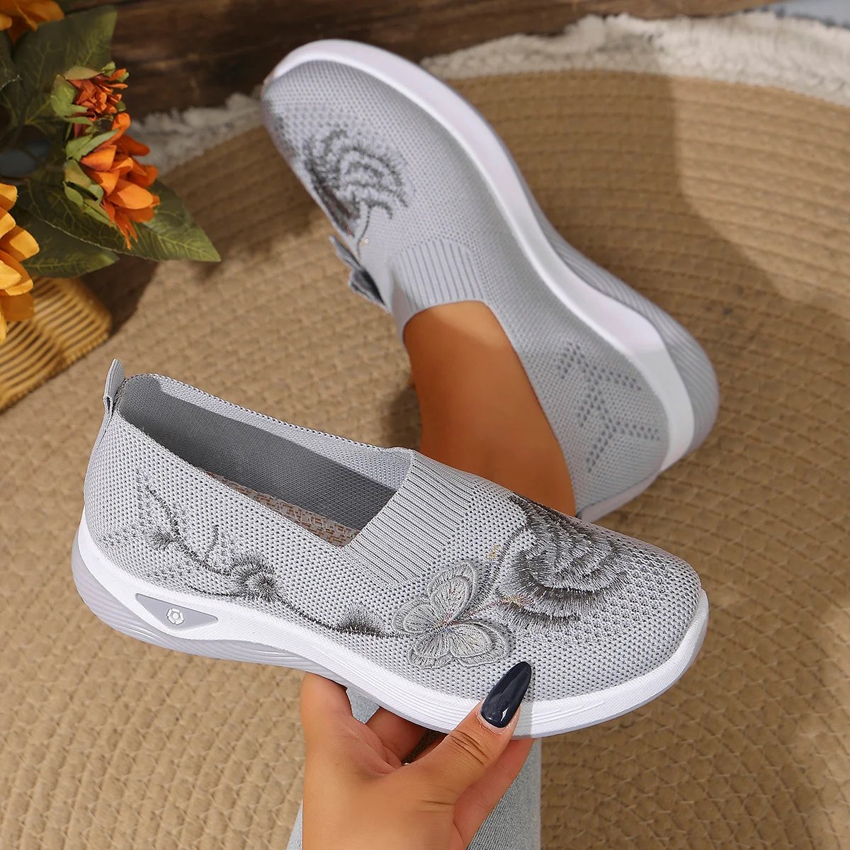 Victoria'S Vogue Women's Lightweight Durable Knit Sneakers Microfiber Breathable Spring Summer Outdoor Daily Commute Casual Walking Shoes