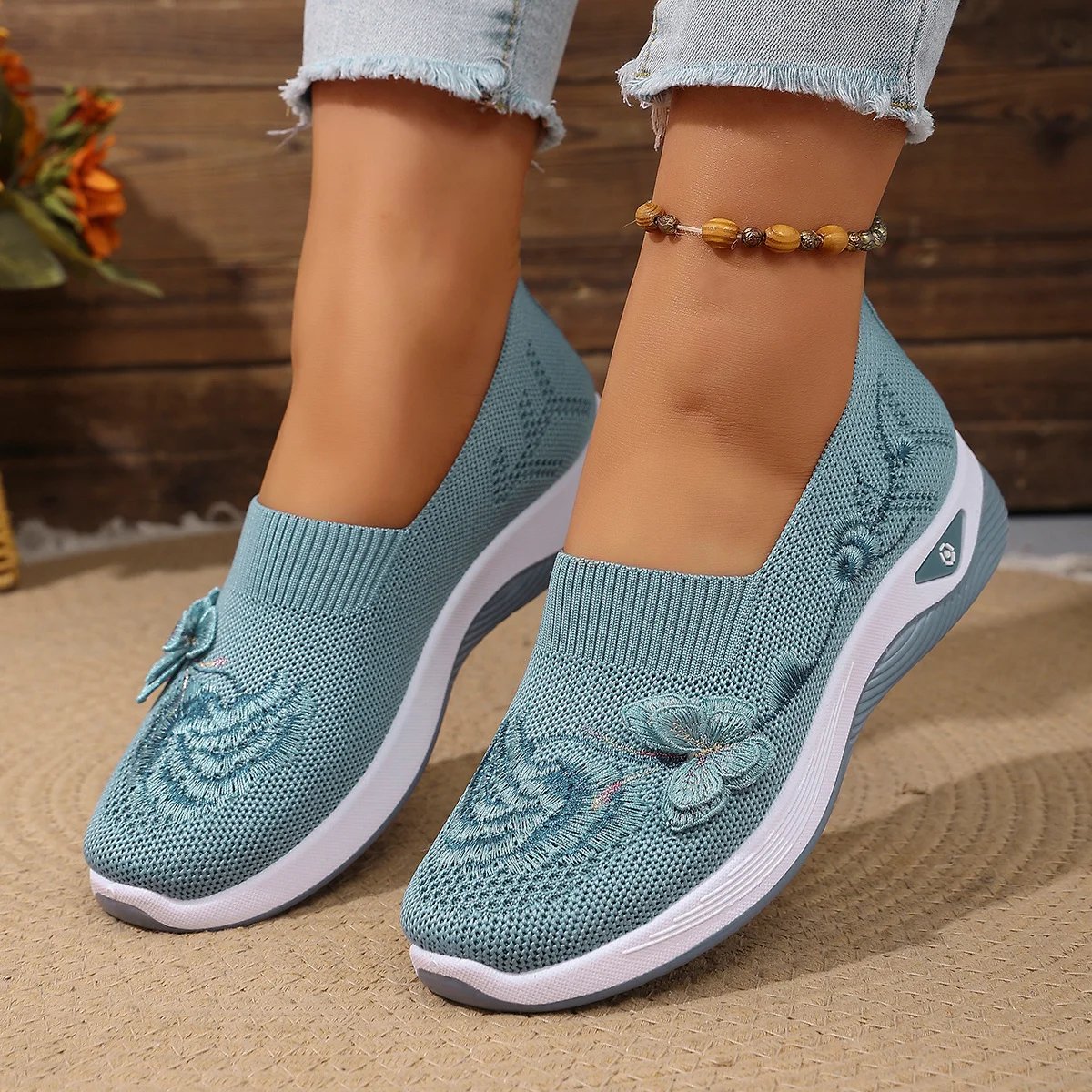 Victoria'S Vogue Women's Lightweight Durable Knit Sneakers Microfiber Breathable Spring Summer Outdoor Daily Commute Casual Walking Shoes