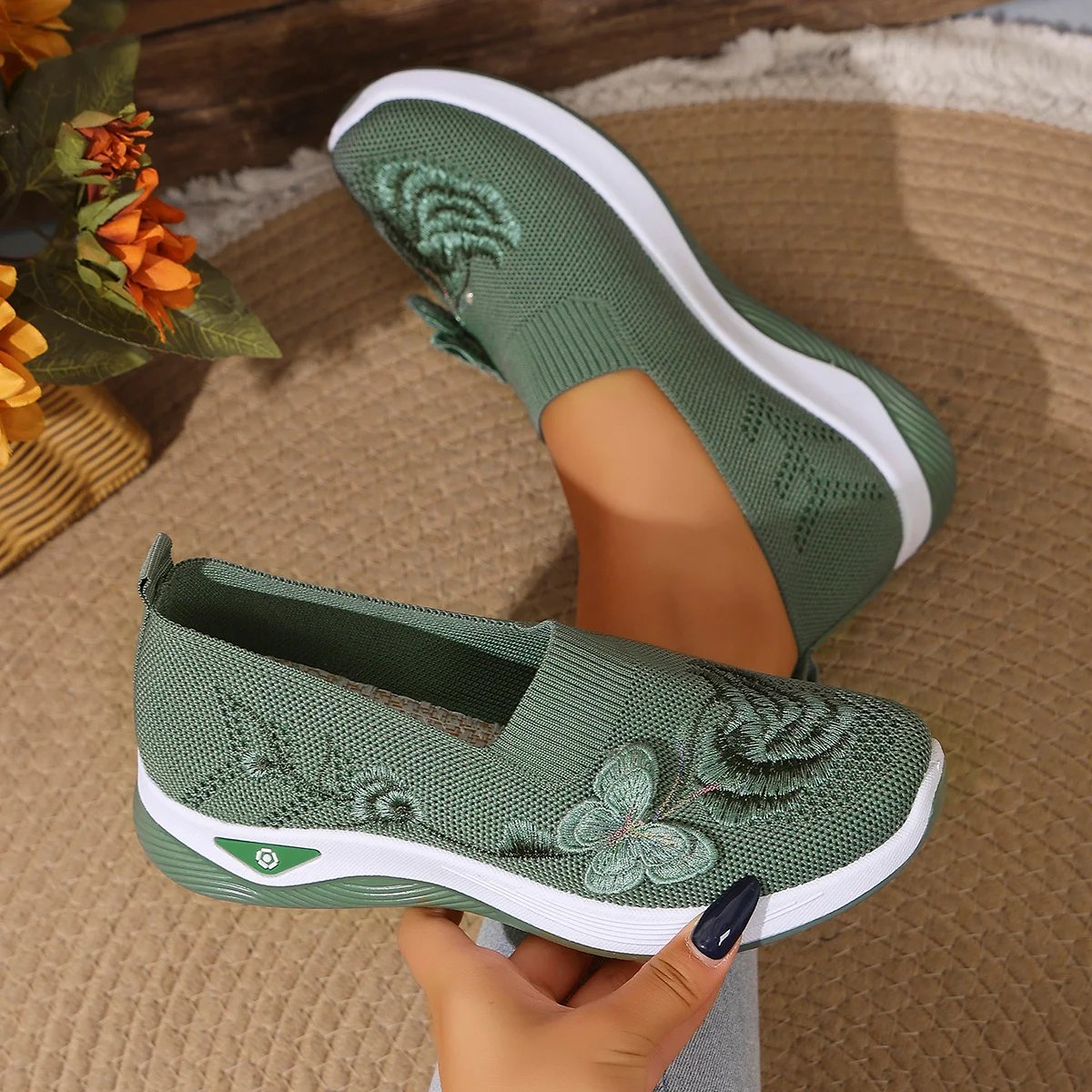 Victoria'S Vogue Women's Lightweight Durable Knit Sneakers Microfiber Breathable Spring Summer Outdoor Daily Commute Casual Walking Shoes