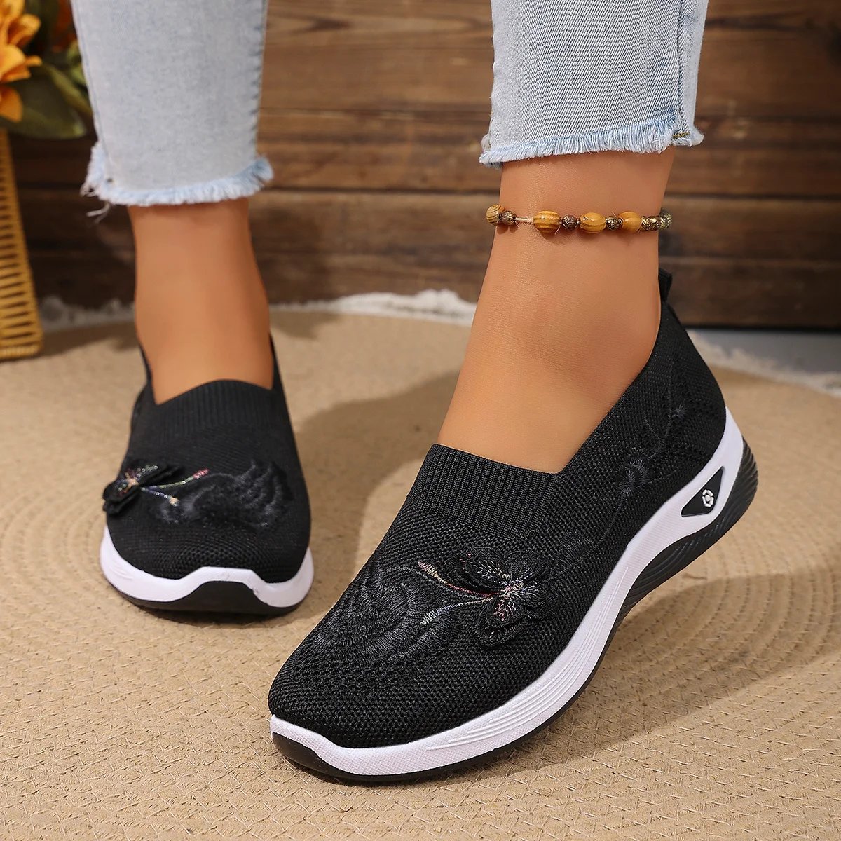 Victoria'S Vogue Women's Lightweight Durable Knit Sneakers Microfiber Breathable Spring Summer Outdoor Daily Commute Casual Walking Shoes