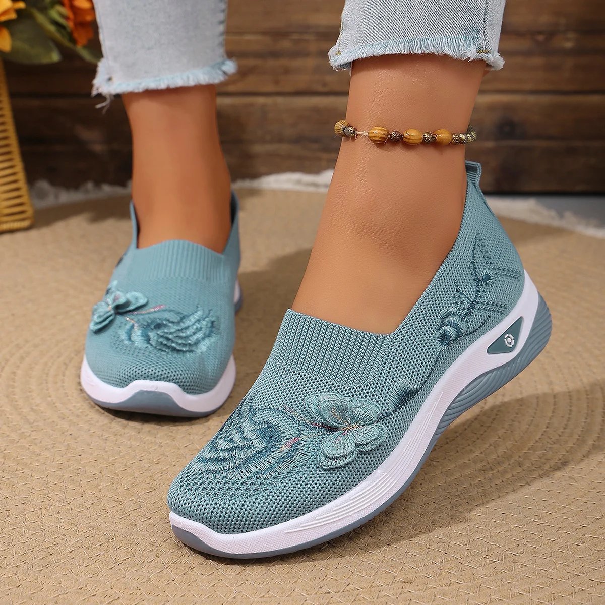 Victoria'S Vogue Women's Lightweight Durable Knit Sneakers Microfiber Breathable Spring Summer Outdoor Daily Commute Casual Walking Shoes