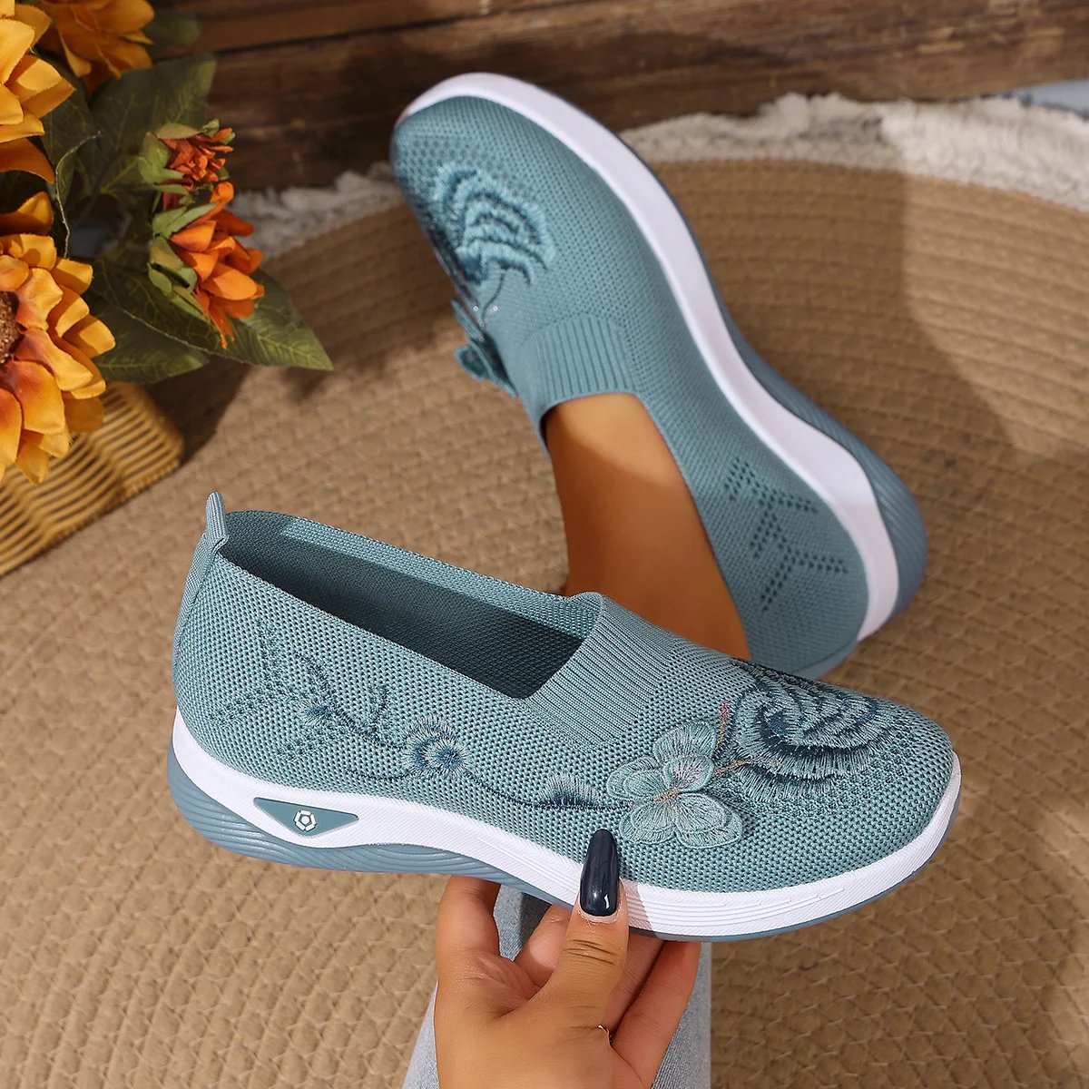 Victoria'S Vogue Women's Lightweight Durable Knit Sneakers Microfiber Breathable Spring Summer Outdoor Daily Commute Casual Walking Shoes