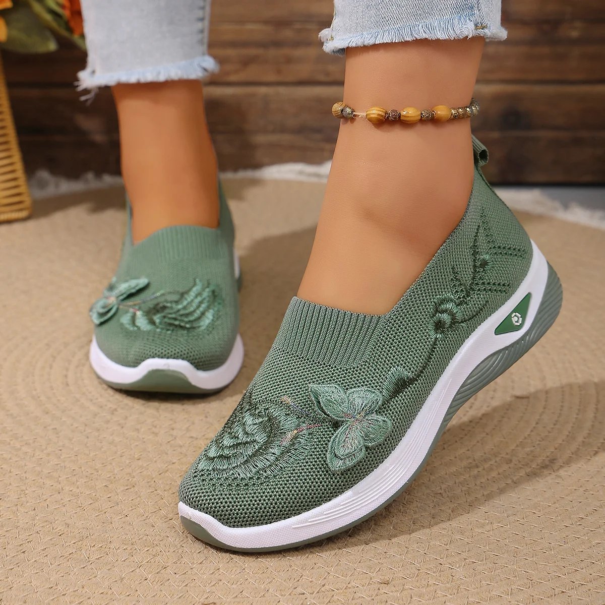 Victoria'S Vogue Women's Lightweight Durable Knit Sneakers Microfiber Breathable Spring Summer Outdoor Daily Commute Casual Walking Shoes