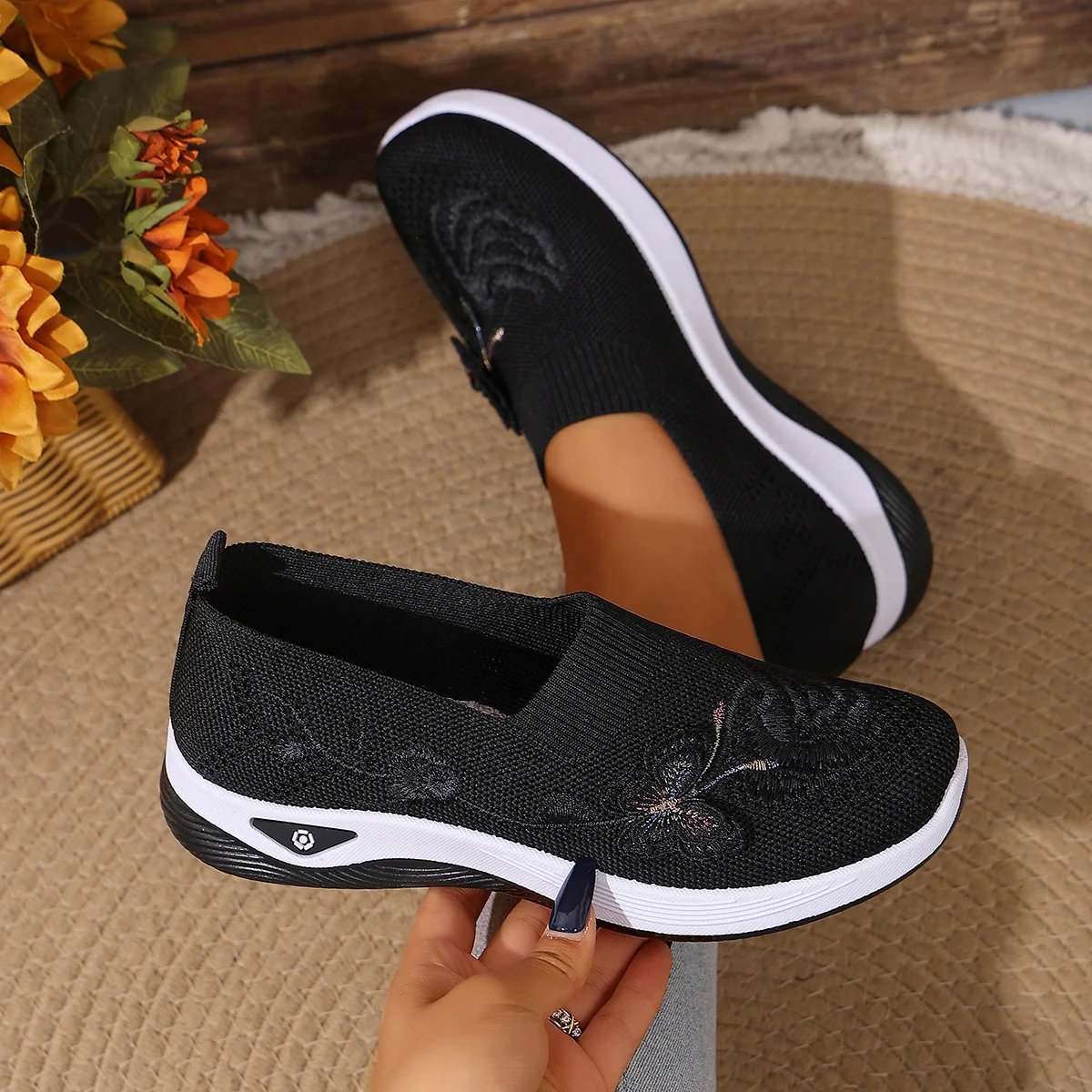 Victoria'S Vogue Women's Lightweight Durable Knit Sneakers Microfiber Breathable Spring Summer Outdoor Daily Commute Casual Walking Shoes