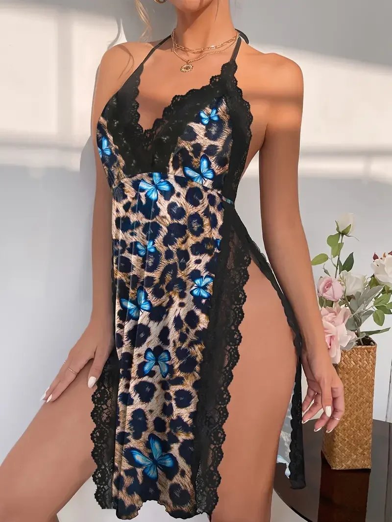 Victoria'S Vogue Sexy Women's Underwear Large Size Loose Home Nightgown Slit Pajamas