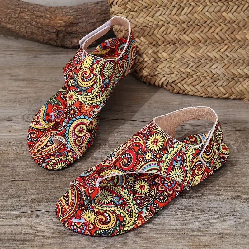 Victoria'S Vogue 2025 Women Flat Sandals Comfortable Flats Sandals Printed Bohemia Roman Style Shoes for Women Fashion Shoes Sandalias De Mujer Victoria'S Vogue 2025 Women Flat Sandals Comfortable Flats Sandals Printed Bohemia Roman Style Shoes for Women Fashion Shoes Sandalias De Mujer