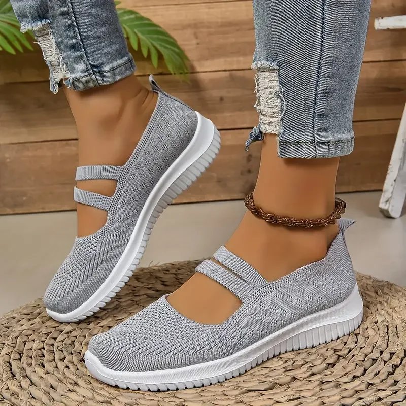 Victoria's Vogue Women's Casual Shoes, Solid Color Breathable Mesh Shoes, Flat Walking Women's Shoes, Fashionable Thin Straps, Free Shipping