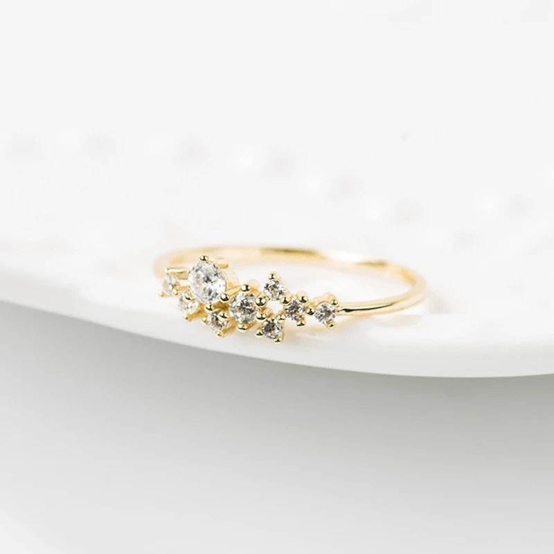 Victoria'S Vogue Minimalist Simple Engagement Ring For Women Crystal Elegant Bridal Wedding Ring  Jewelry