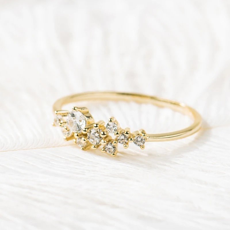 Victoria'S Vogue Minimalist Simple Engagement Ring For Women Crystal Elegant Bridal Wedding Ring  Jewelry