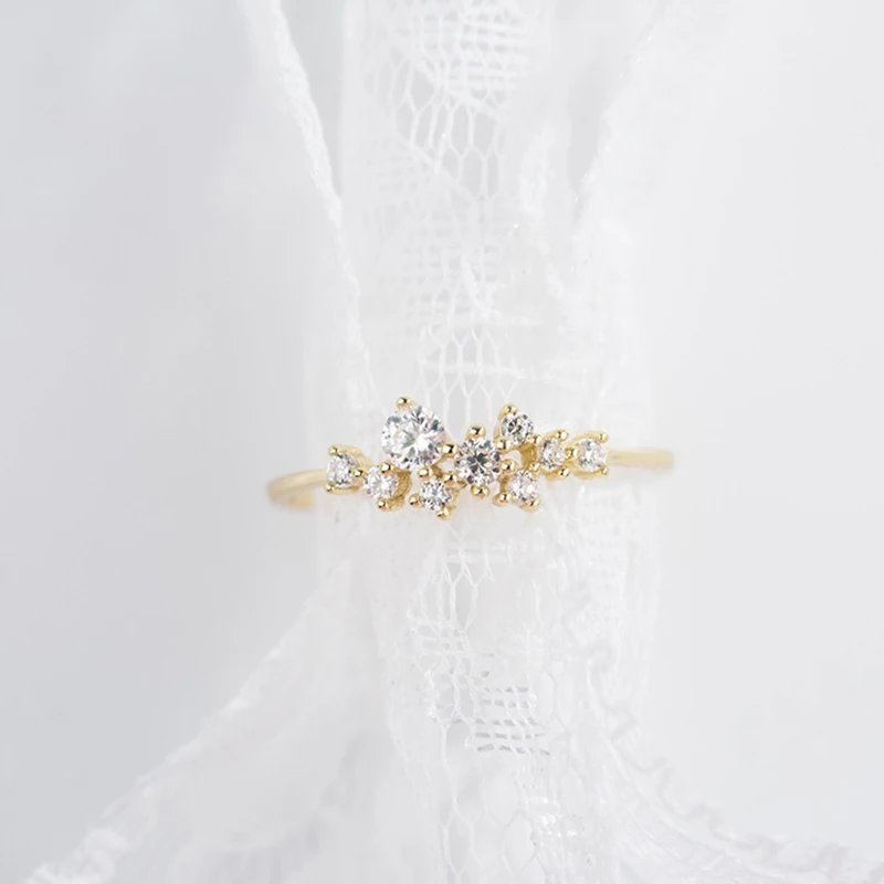Victoria'S Vogue Minimalist Simple Engagement Ring For Women Crystal Elegant Bridal Wedding Ring  Jewelry
