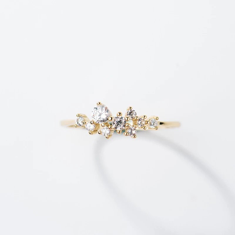 Victoria'S Vogue Minimalist Simple Engagement Ring For Women Crystal Elegant Bridal Wedding Ring  Jewelry