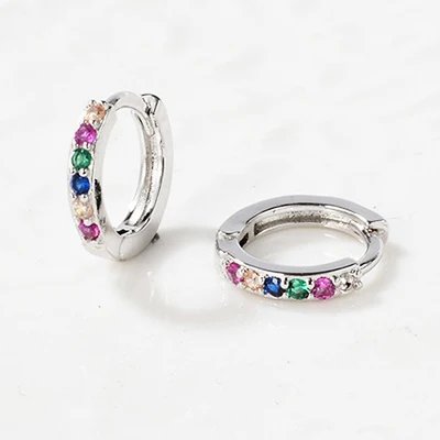 Victoria'S Vogue Simple Lovely Girl's Huggies Small Hoops Earrings Skinny Rainbow  Boho Classic Minimal Charming Earrings Stud Thin Hoops Gift