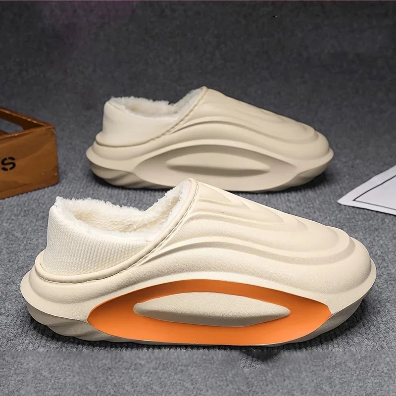 Victoria'S Vogue Winter Thickened Slip Resistant Lined Slippers Lightweight EVA Indoor Outdoor Home Leisure Shoes with Soft Fabric Lining