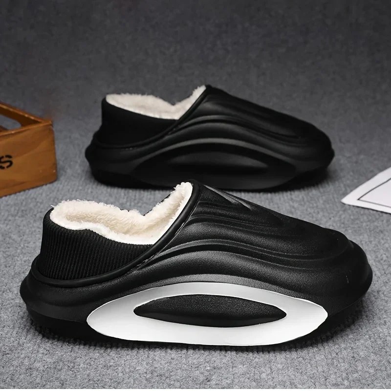 Victoria'S Vogue Winter Thickened Slip Resistant Lined Slippers Lightweight EVA Indoor Outdoor Home Leisure Shoes with Soft Fabric Lining