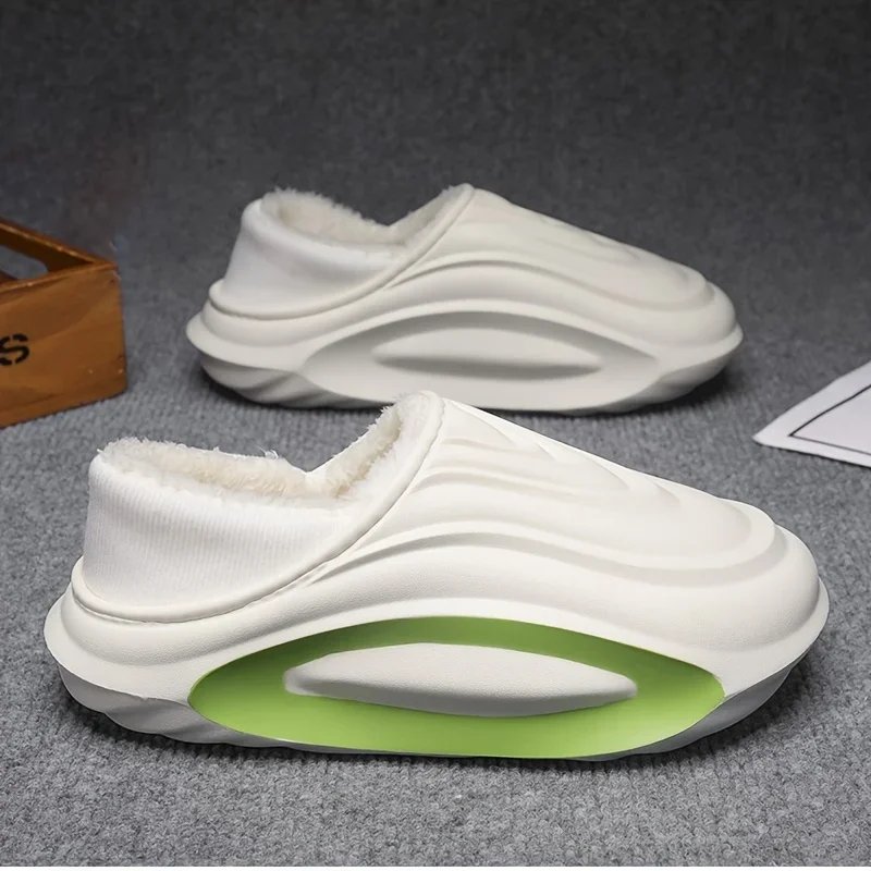Victoria'S Vogue Winter Thickened Slip Resistant Lined Slippers Lightweight EVA Indoor Outdoor Home Leisure Shoes with Soft Fabric Lining