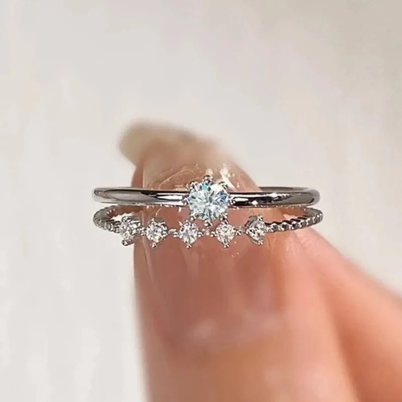 Victoria's Vogue 925 Sterling Silver Round CZ 2Pcs Set Rings for Women Wedding Party Exquisite Female Rings Luxury Trendy Jewelry Gifts Victoria's Vogue 925 Sterling Silver Round CZ 2Pcs Set Rings for Women Wedding Party Exquisite Female Rings Luxury Trendy Jewelry Gifts