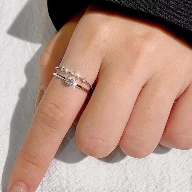 Victoria's Vogue 925 Sterling Silver Round CZ 2Pcs Set Rings for Women Wedding Party Exquisite Female Rings Luxury Trendy Jewelry Gifts Victoria's Vogue 925 Sterling Silver Round CZ 2Pcs Set Rings for Women Wedding Party Exquisite Female Rings Luxury Trendy Jewelry Gifts