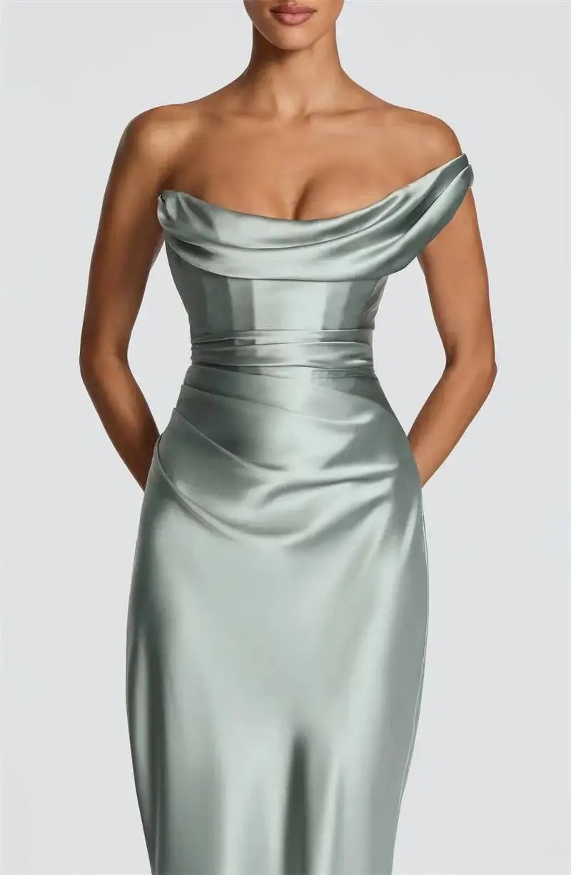 Victoria's Vogue Elegant Satin One Shoulder Evening Dress Women Cowl Neck Sleeveless Bodycon Maxi Dress 2026 Spring Summer Party Gowns Victoria's Vogue Elegant Satin One Shoulder Evening Dress Women Cowl Neck Sleeveless Bodycon Maxi Dress 2026 Spring Summer Party Gowns