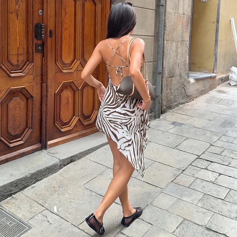 Victoria'S Vogue Women Zebra Print Slip Sexy Mini Dress V Neck Criss Cross Backless Spaghetti Strap Irregular Hem Party Club Short Dress Victoria'S Vogue Women Zebra Print Slip Sexy Mini Dress V Neck Criss Cross Backless Spaghetti Strap Irregular Hem Party Club Short Dress