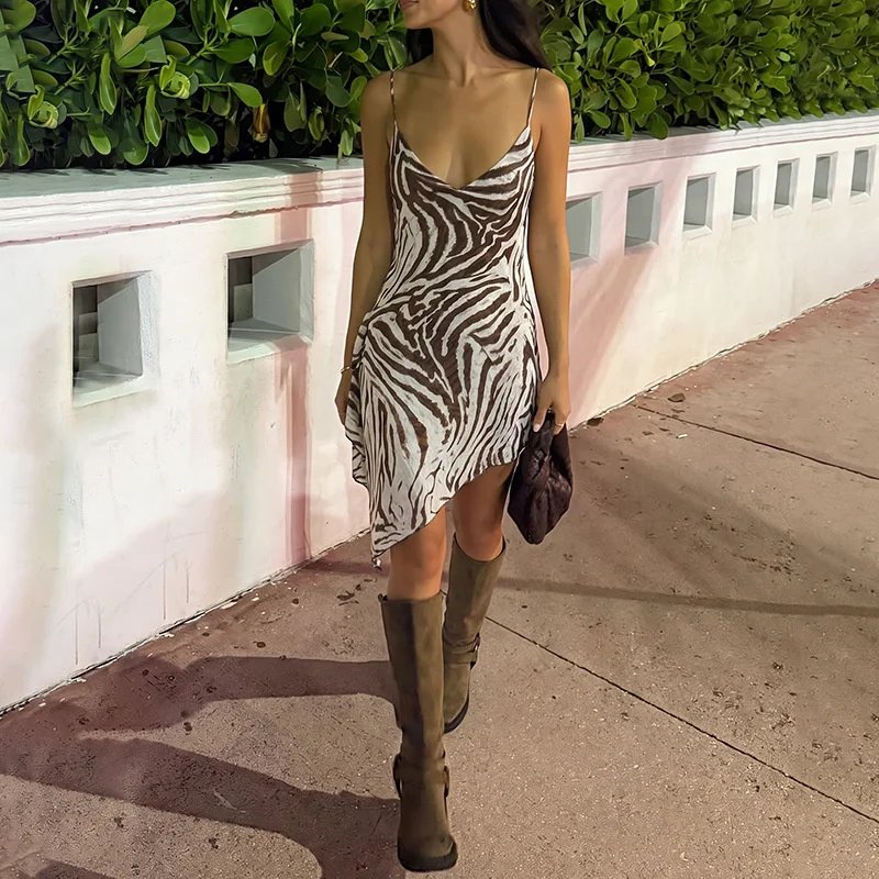 Victoria'S Vogue Women Zebra Print Slip Sexy Mini Dress V Neck Criss Cross Backless Spaghetti Strap Irregular Hem Party Club Short Dress Victoria'S Vogue Women Zebra Print Slip Sexy Mini Dress V Neck Criss Cross Backless Spaghetti Strap Irregular Hem Party Club Short Dress