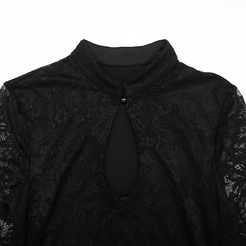 Victoria'S Vogue Women Lace Sexy Mini Dress Black Keyhole Cutout Long Flare Sleeve Bodycon Party Short Dress Elegant Nightclub Vestidos